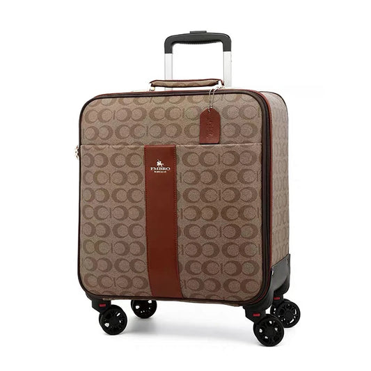 Luxury PU Leather Travel Luggage Set - Women's Rolling Suitcase with Handbag, Men's Trolley Carry-On Bag