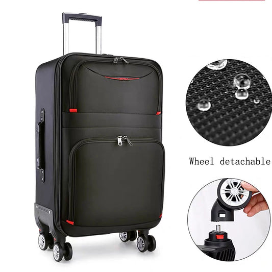 Waterproof Oxford Trolley Luggage - 20/22/24/26/28 Inch Travel Suitcase with Spinner Wheels, Cabin Carry-On Bag