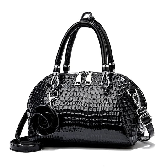 Solene Mini Croco Shell Tote - Chic Yellow Shoulder Bag for Women