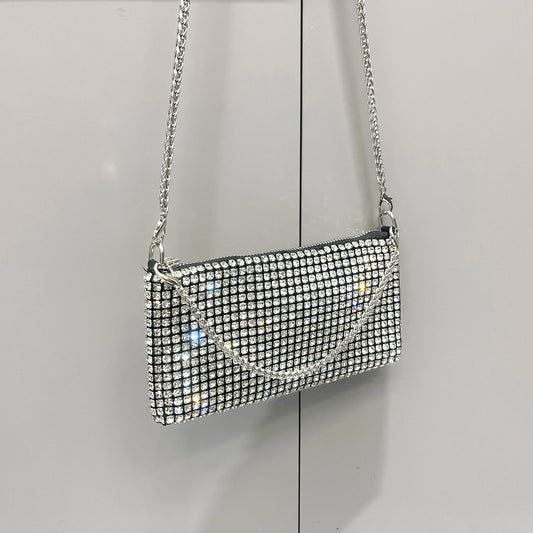 Luxury Designer Rhinestone Clutch - Women's Evening Handbag with Handle & Shoulder Strap