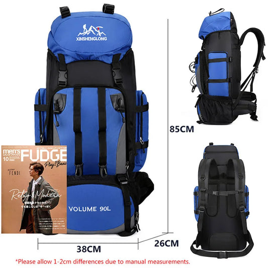90L Waterproof Hiking & Camping Backpack - Large Capacity Outdoor Trekking Rucksack for Travel & Sports