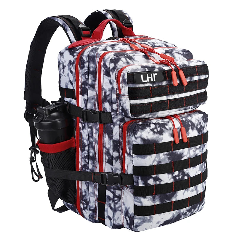 LHI 45L Tactical Backpack for Men & Women - Large Outdoor Sports Hiking Gym Bag with Bottle Holder