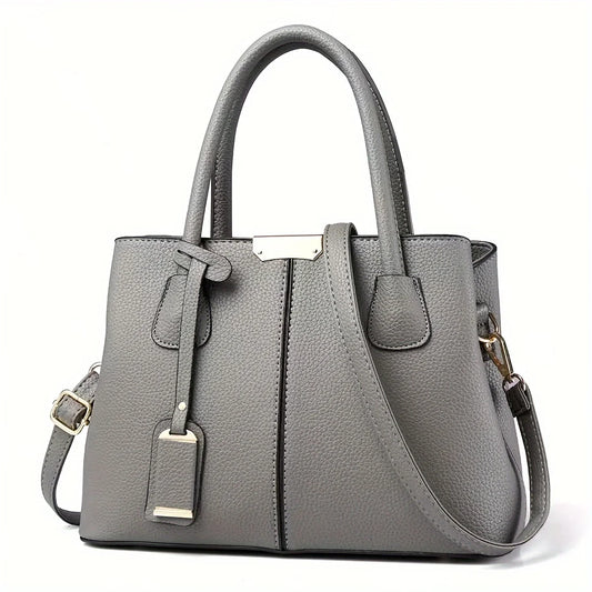 Lychee Grain Elegance – Chic European Shoulder & Crossbody Satchel