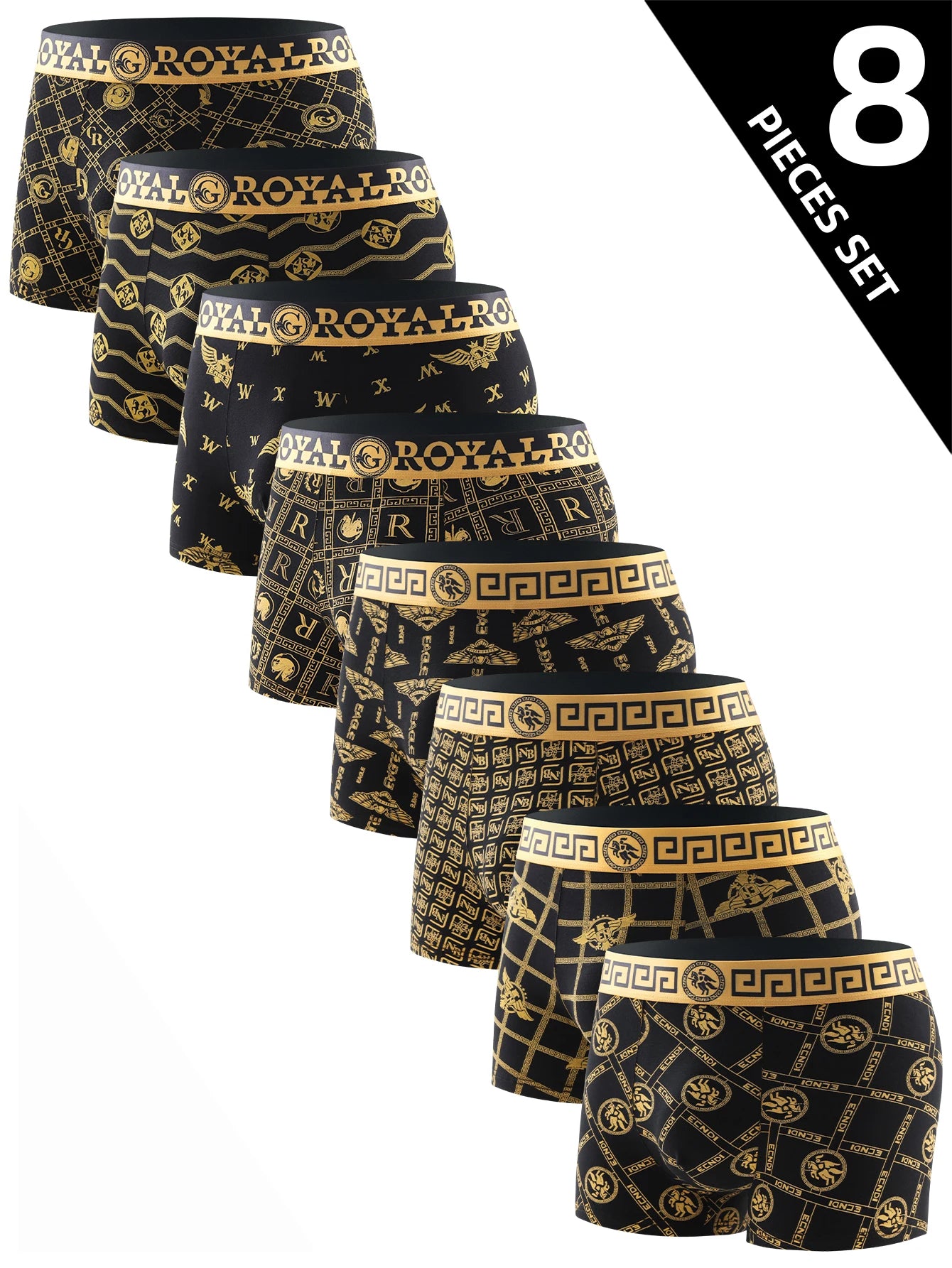 Men’s High-End Boxer Briefs - 8 Pairs, Breathable, Comfortable, Classic & Trendy