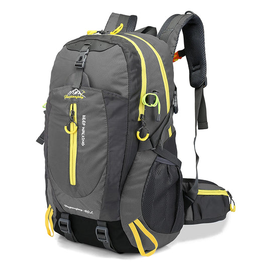 40L Water-Resistant Travel & Hiking Backpack - Outdoor Camping, Trekking, Laptop Daypack for Men & Women