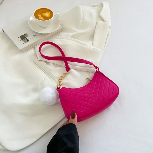 LunaFelt Mini Crescent - Fashion Shoulder & Underarm Saddle Bag for Women