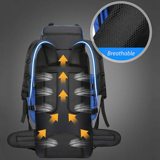 90L Waterproof Hiking & Camping Backpack - Large Capacity Outdoor Trekking Rucksack for Travel & Sports