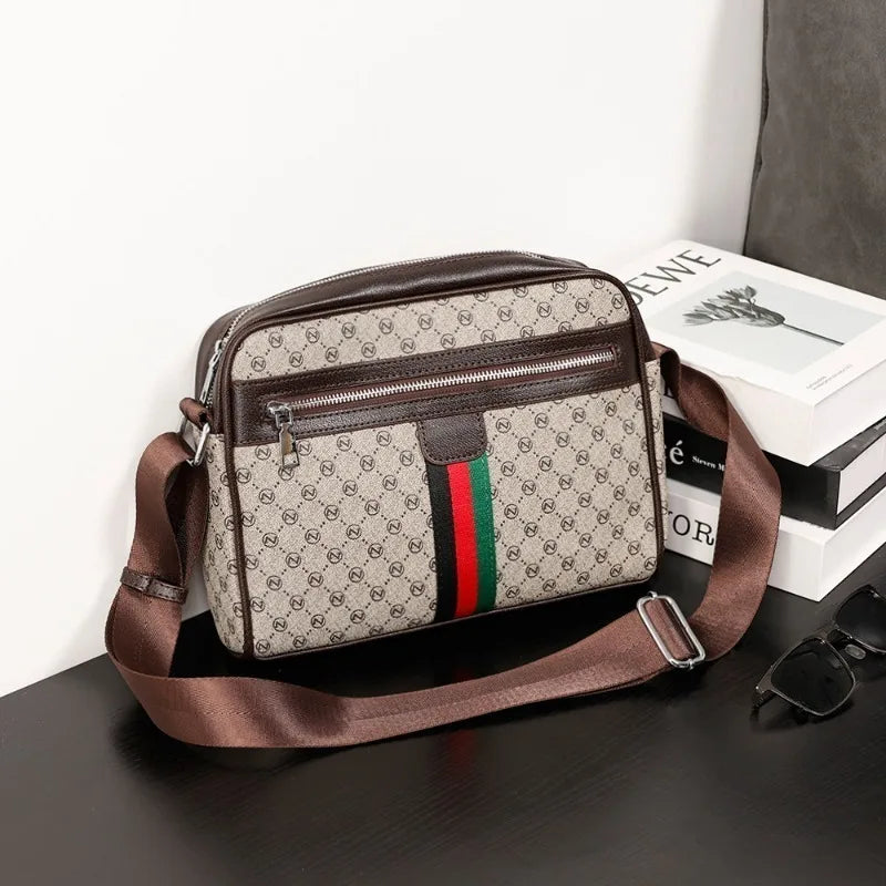 Luxury Men’s Crossbody Bag | Designer Letter Print Shoulder Messenger Sling Satchel