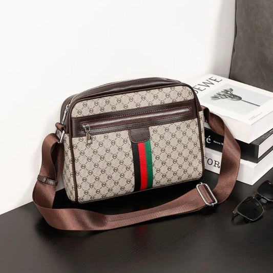 Luxury Men’s Crossbody Bag | Designer Letter Print Shoulder Messenger Sling Satchel
