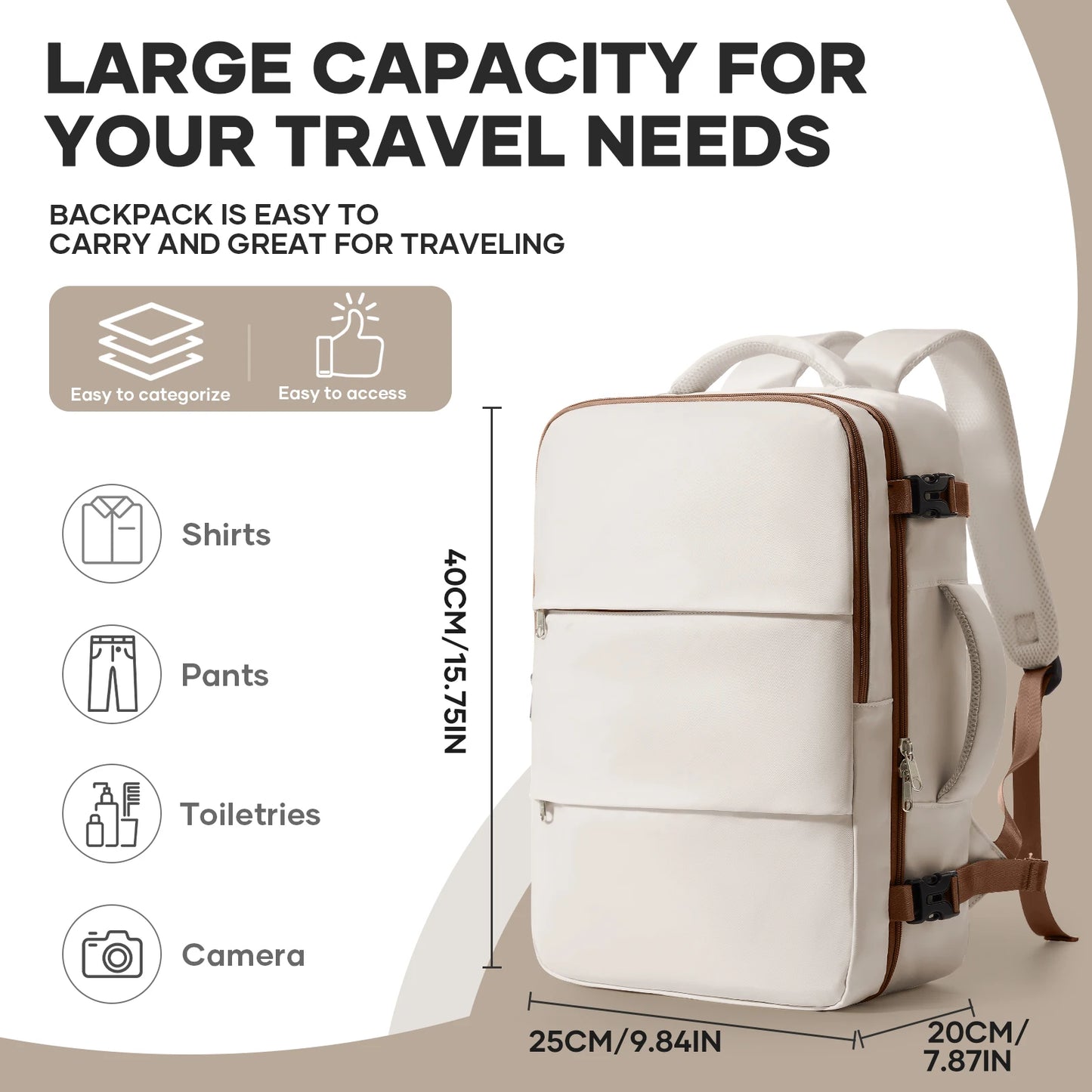 Ryanair Approved Notebook Travel Backpack - Waterproof Laptop Cabin Bag for Men & Women