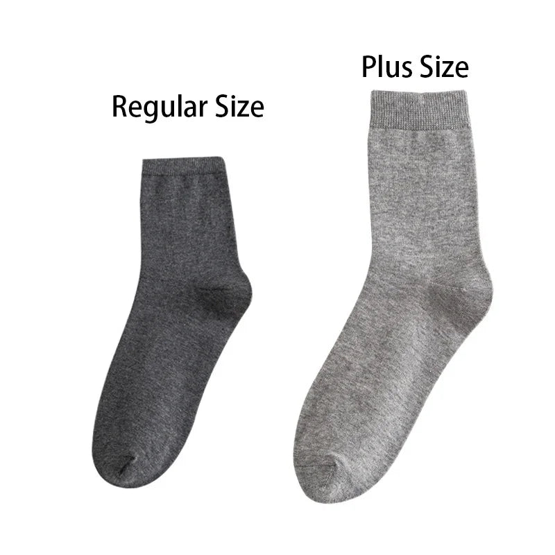 Men’s Combed Cotton Socks - 10 Pairs, Black Casual & Business Socks, Breathable High-Quality