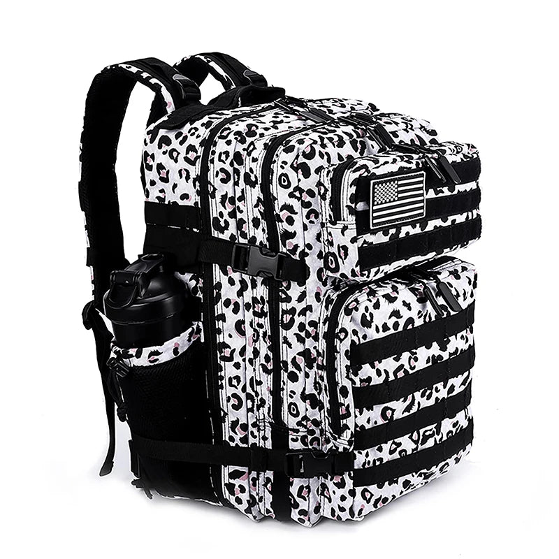 LHI 45L Tactical Backpack for Men & Women - Large Outdoor Sports Hiking Gym Bag with Bottle Holder