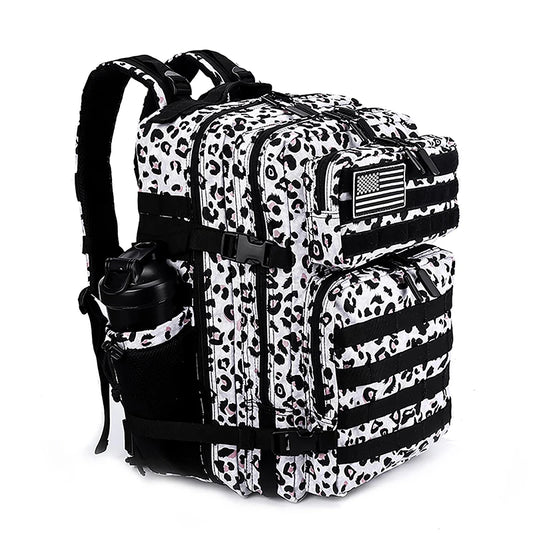 LHI 45L Tactical Backpack for Men & Women - Large Outdoor Sports Hiking Gym Bag with Bottle Holder