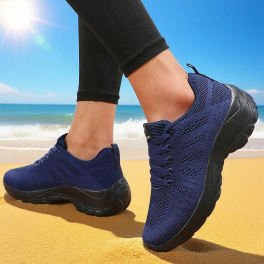 Breathable Mesh Platform Sneakers - Versatile Outdoor & Casual Shoes for Women