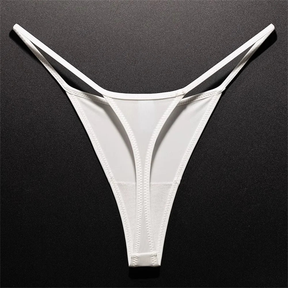 High-Slit Leopard Print Thong - Sexy Ice Silk Seamless One-Piece Underwear for Women, Fitness & Plus Size G-String