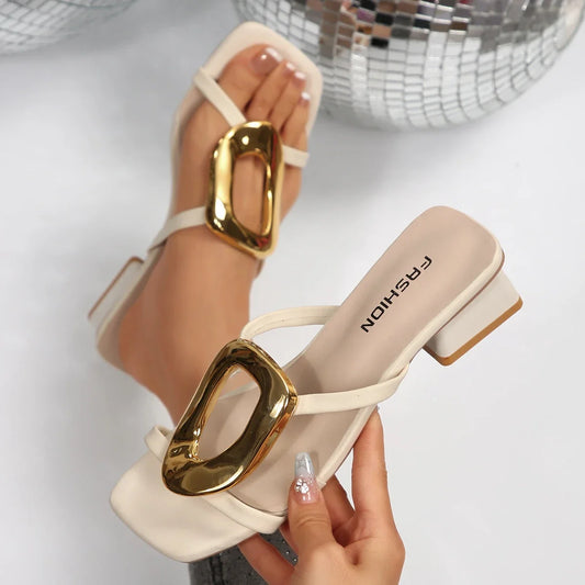 Elegant Women’s Sandals - Designer Wedding Shoes with Medium High Heels, Open Toe & Luxury Party Style