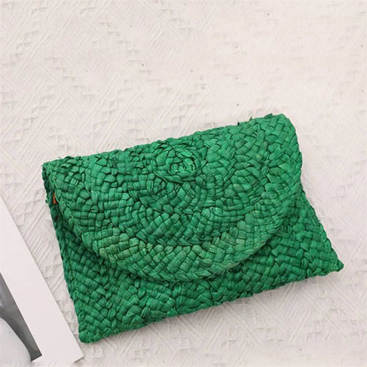 Soléa Straw Weave Clutch - Summer Casual Vacation Purse for Women