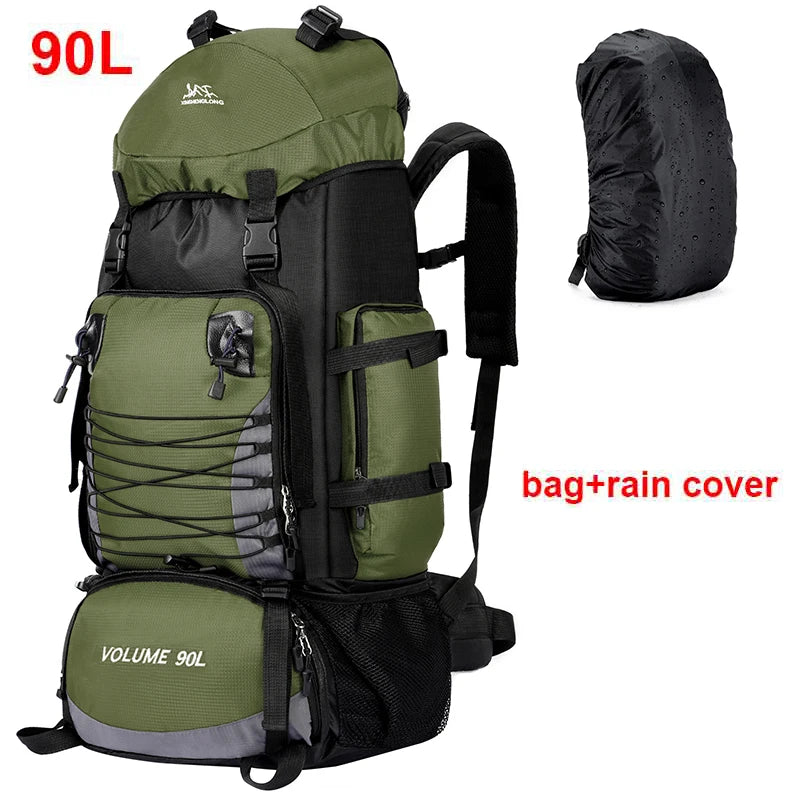 90L Large Capacity Travel & Camping Backpack - Outdoor Hiking, Climbing, and Mountaineering Rucksack for Men & Women