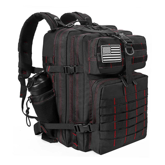 LHI 45L Tactical Backpack for Men & Women - Large Outdoor Sports Hiking Gym Bag with Bottle Holder