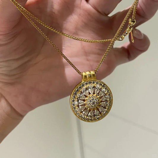 Real 14K Gold Pendant Necklace for Women - Fine 14K Gold Jewelry with Gemstone & Diamond, Elegant Wedding & Everyday Pendant