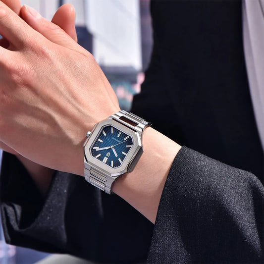 Pagani Design Men’s Luxury Quartz Watch - Sapphire Glass, Stainless Steel Sports Timepiece, Waterproof Wristwatch