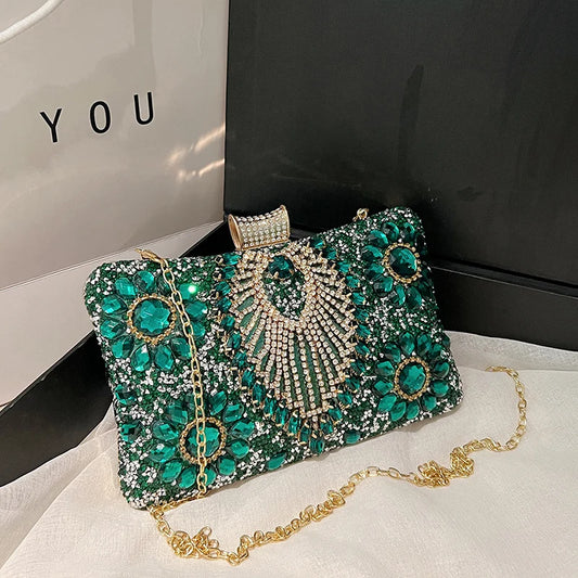 Crystal Bloom Luxe Evening Clutch – Sparkling Rhinestone Crossbody for Women