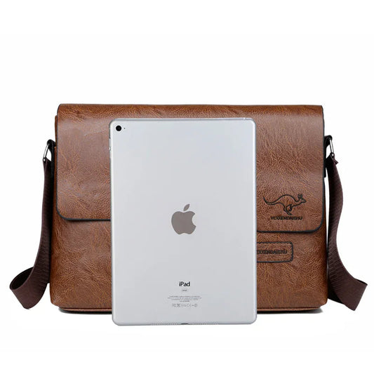 Luxury Men’s Leather Shoulder Bag | Business Messenger & iPad Crossbody Handbag – Large Side Sling Bag