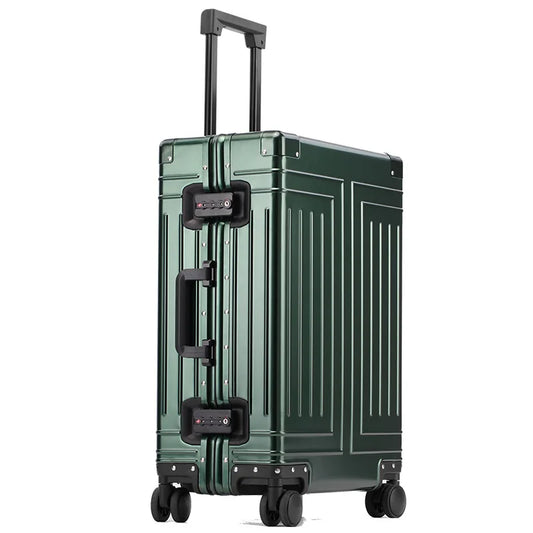 100% Aluminum-Magnesium Alloy Travel Suitcase - Premium Rolling Trolley Luggage 20/24/28 Inch Carry-On Cabin