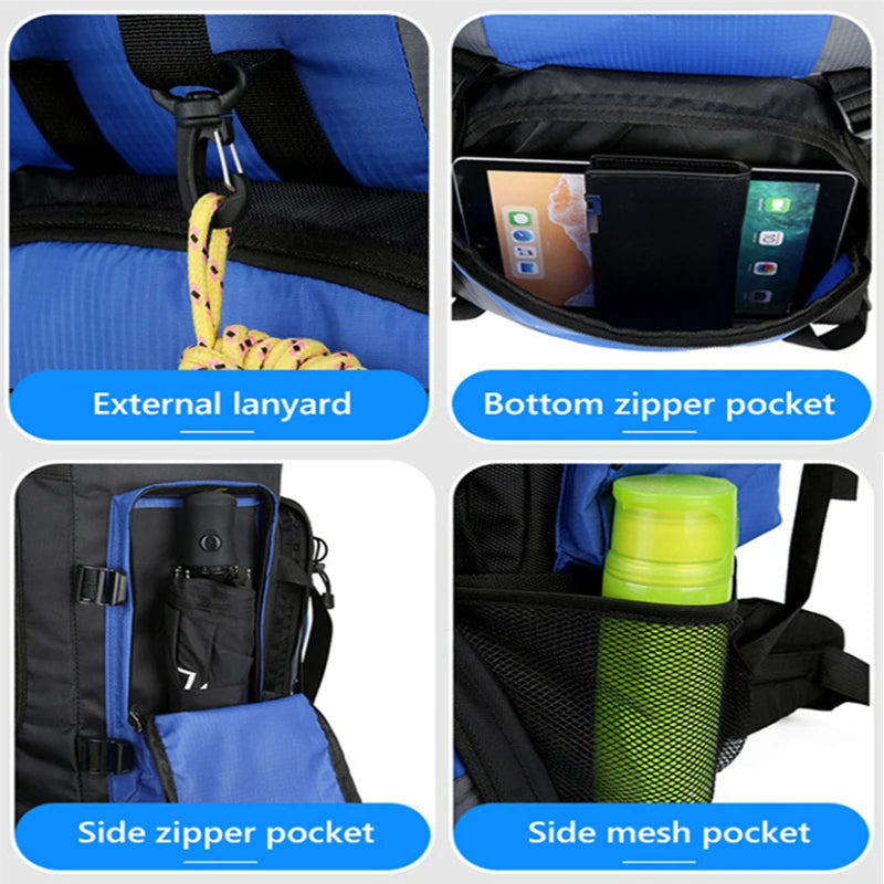 90L Waterproof Hiking & Camping Backpack - Large Capacity Outdoor Trekking Rucksack for Travel & Sports