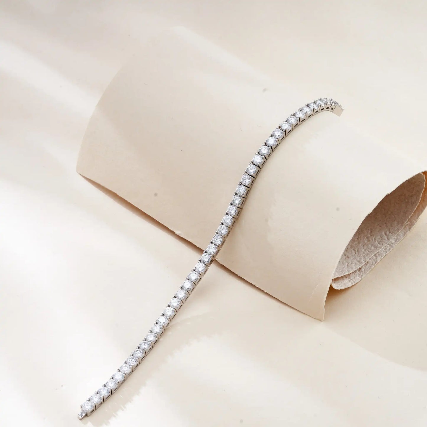 Real GRA-Certified D Color 4MM Moissanite Tennis Bracelet - 925 Sterling Silver Diamond Jewelry for Women