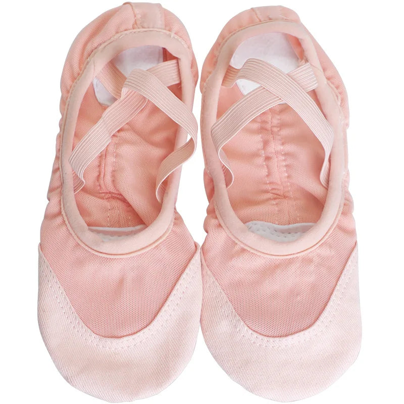 Women’s Elastic Mesh Ballet Shoes - Soft Split-Sole Ballerina Slippers, Breathable Dance Shoes