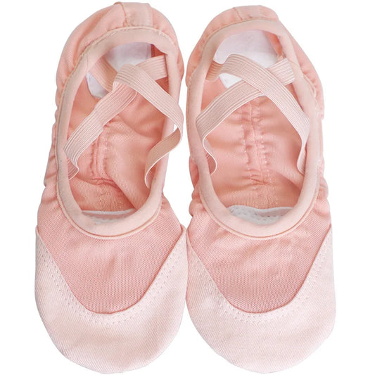 Women’s Elastic Mesh Ballet Shoes - Soft Split-Sole Ballerina Slippers, Breathable Dance Shoes