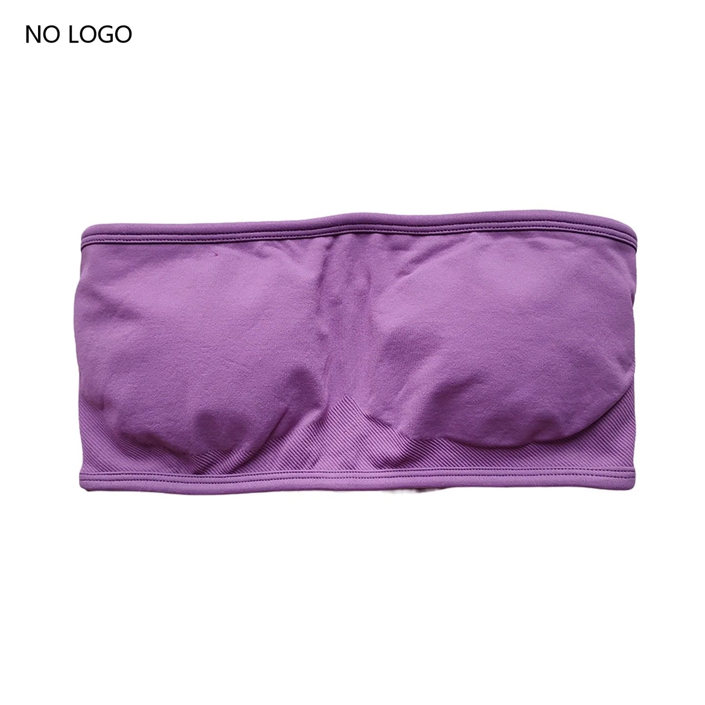 RFTE Backless Bandeau Sports Bra - Seamless Crop Top for Women, Yoga & Gym Workout, Push-Up Fitness Sportswear