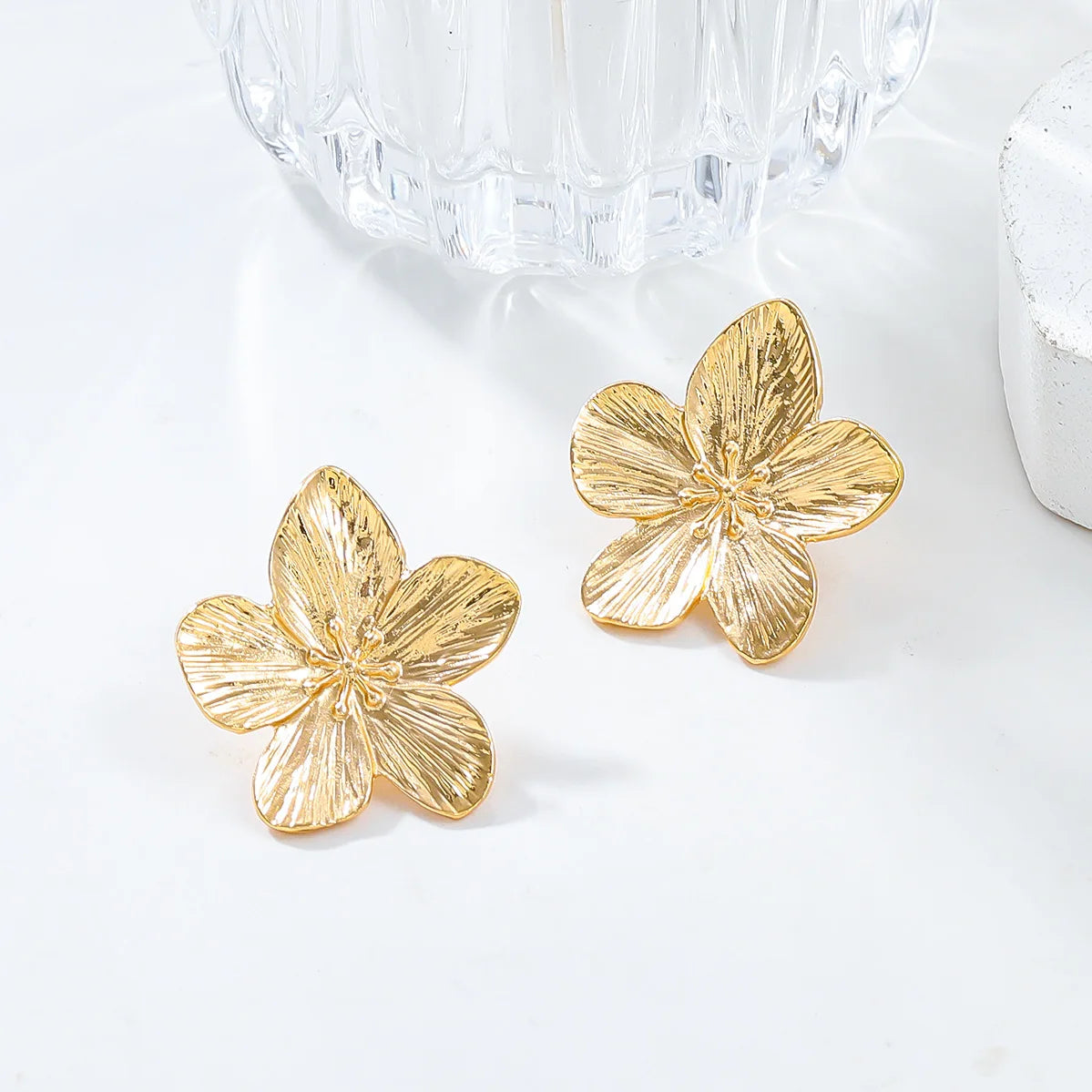 2PC Women’s Stainless Steel Flower Earrings - Trendy Fashion Jewelry for Festivals, Parties & Travel