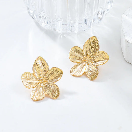 2PC Women’s Stainless Steel Flower Earrings - Trendy Fashion Jewelry for Festivals, Parties & Travel