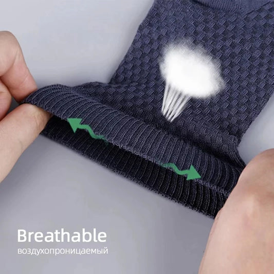 Men’s Business Casual Socks - 5/10/15 Pairs, Mid-Calf Compression Dress Socks for Spring & Autumn