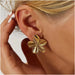 2PC Women’s Stainless Steel Flower Earrings - Trendy Fashion Jewelry for Festivals, Parties & Travel