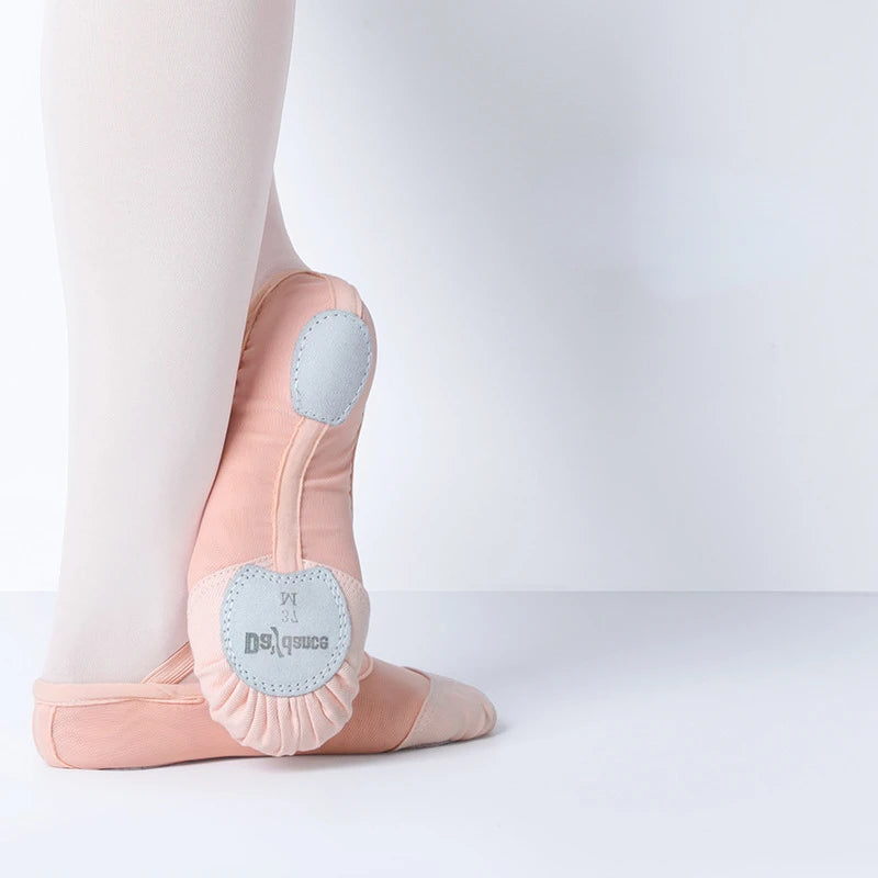 Women’s Elastic Mesh Ballet Shoes - Soft Split-Sole Ballerina Slippers, Breathable Dance Shoes