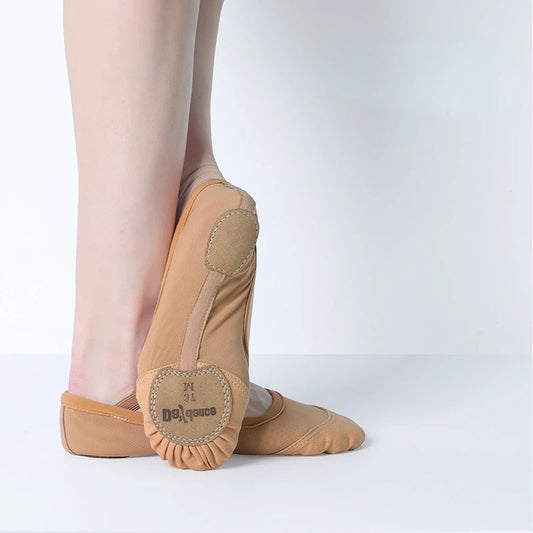 Women’s Elastic Mesh Ballet Shoes - Soft Split-Sole Ballerina Slippers, Breathable Dance Shoes