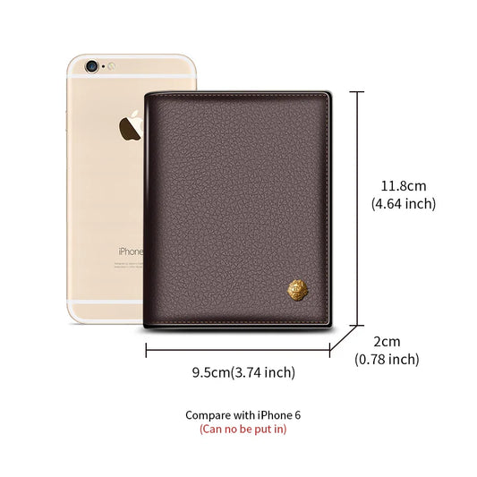 Laorentou Men’s Genuine Leather Wallet | Compact Card Holder & Gift for Him