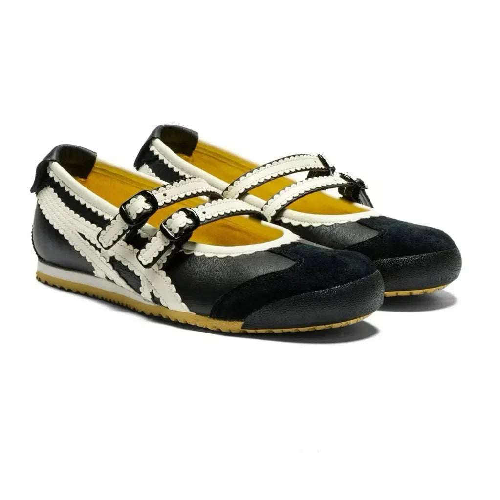 Tiger Ghost Casual Shoes - Mexico 66 Leather Mary Janes with Rubber Sole for Women