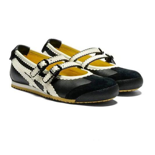 Tiger Ghost Casual Shoes - Mexico 66 Leather Mary Janes with Rubber Sole for Women