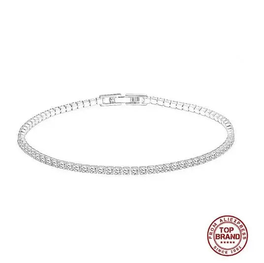 Real 3MM D VVS Moissanite Tennis Bracelet - 925 Sterling Silver Sparkling Jewelry for Women