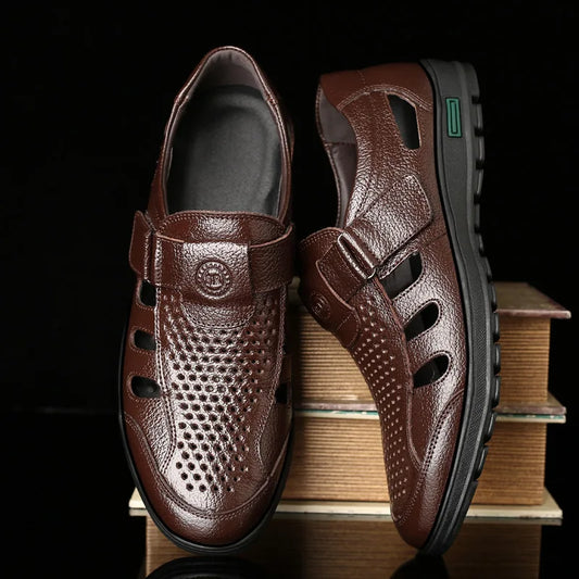 VenturoSoft Leather Sandals
