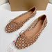 Luxury Rhinestone Ballet Flats - Breathable Mesh Shoes with Bling Bowtie