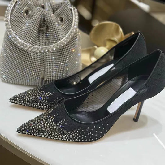 Spring & Autumn Women’s Mesh Stiletto Shoes - Pointed Toe, Shallow Design