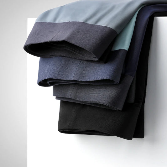 Men’s Seamless Ice Thread Boxer Briefs - 3 Pairs, Breathable Four-Corner Shorts, Thin & Trendy