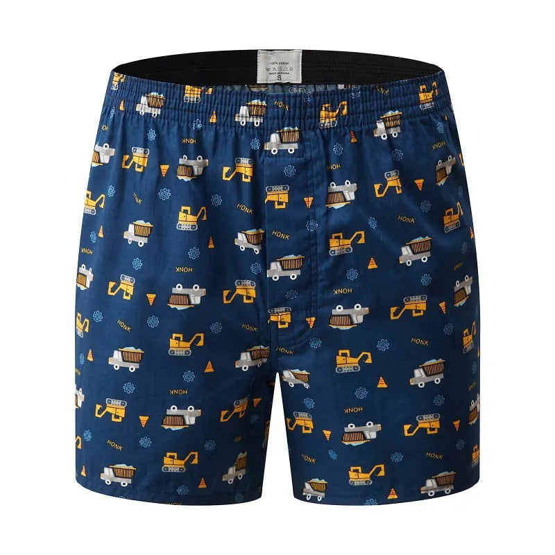 Men’s 100% Cotton Boxer Brief - Soft, Comfortable, Stretch Home Shorts with Aloe Fabric