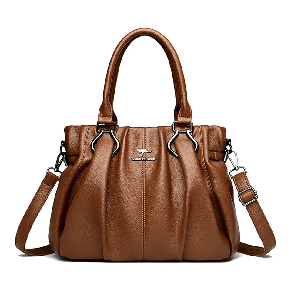 Velluto LuxeSoft Leather Tote - Premium Designer Casual Handbag for Everyday Elegance