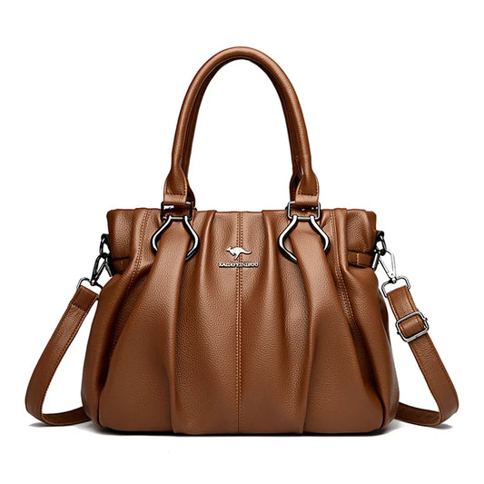 Velluto LuxeSoft Leather Tote - Premium Designer Casual Handbag for Everyday Elegance